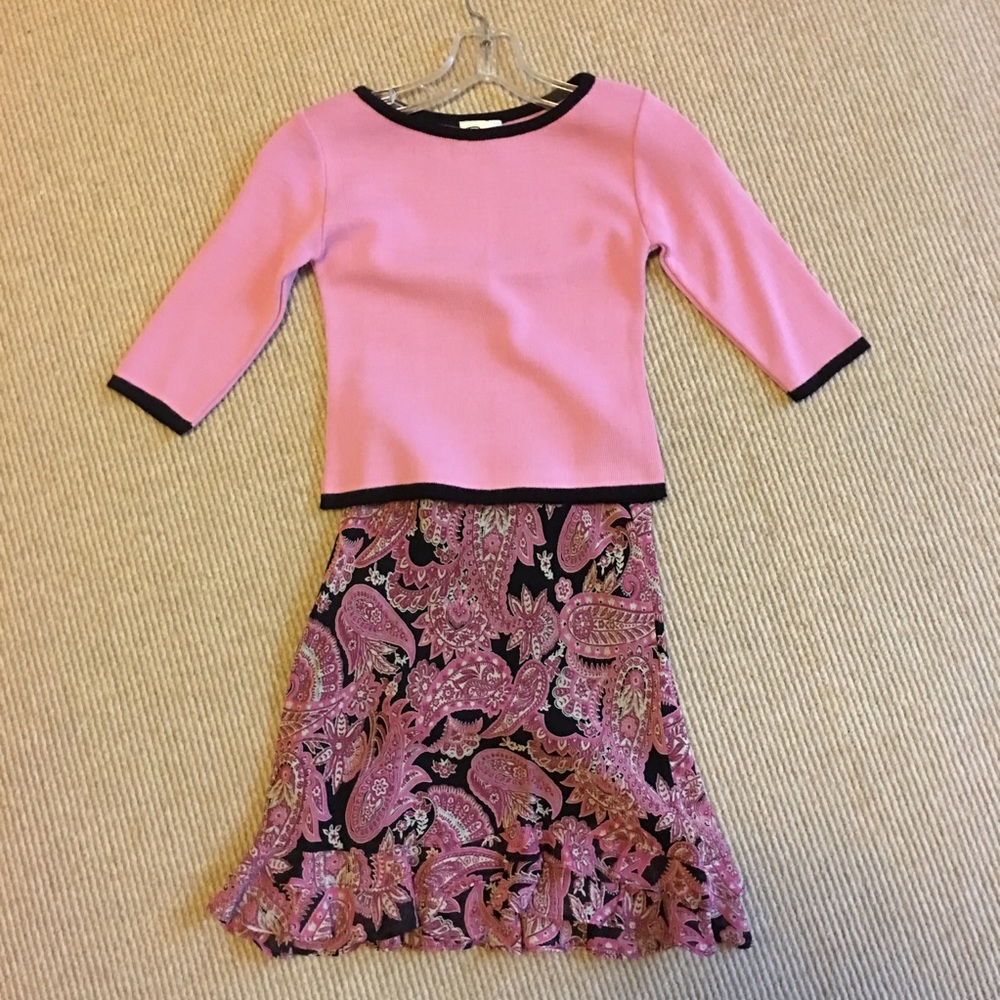 Girls Plum matching skirt and sweater set